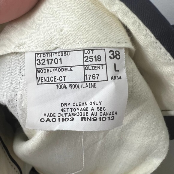 Jack Victor Venice Navy Blue Pinstripe Suit 2-Pc Wool Jacket 44L & Pants 38L - Picture 6 of 13